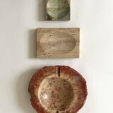 Travertine soap dish / pocket emptier, Italy 1970