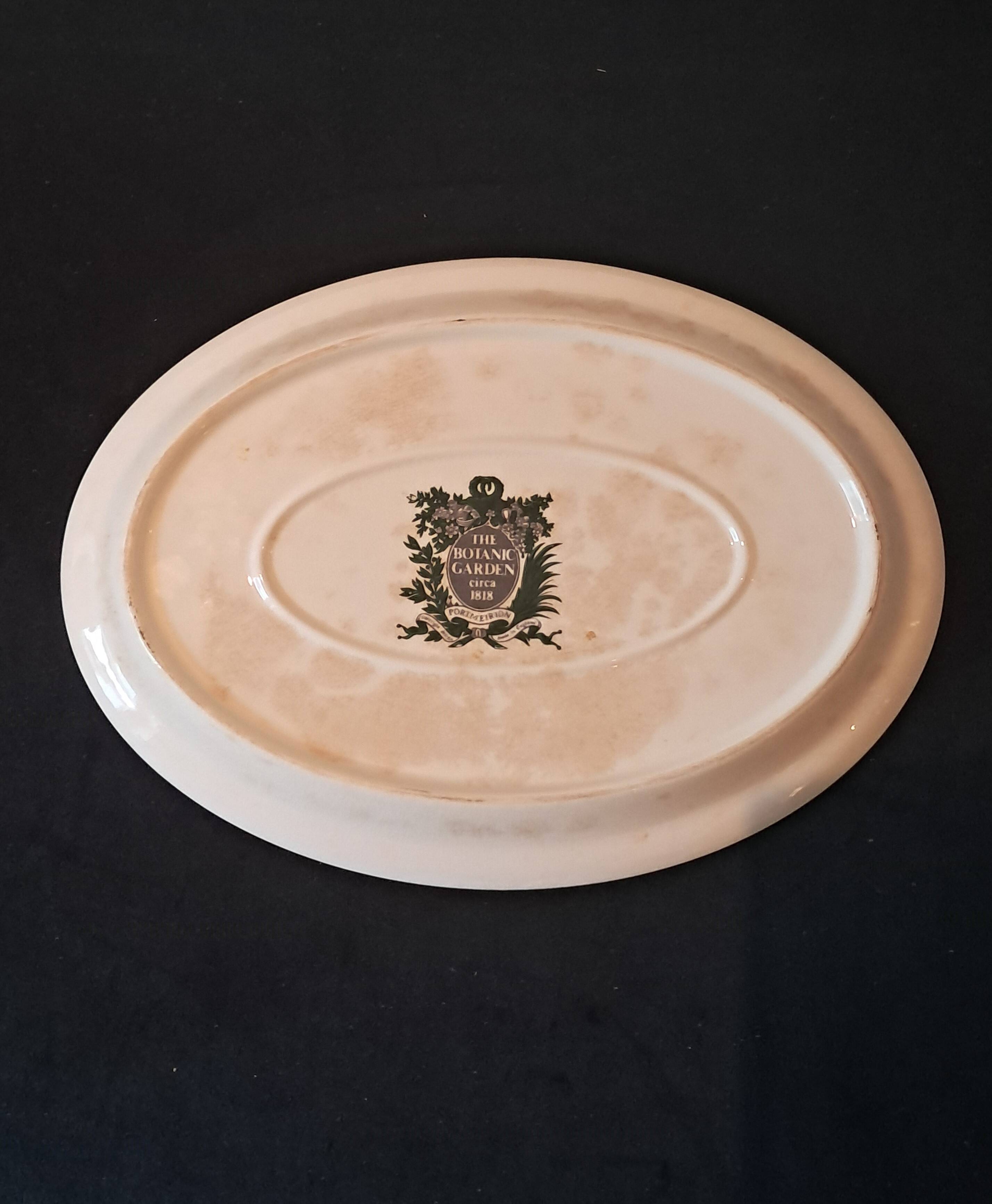 Plat De Service Ovale En Faïence Anglaise Portmeirion Botanic Garden Avec H