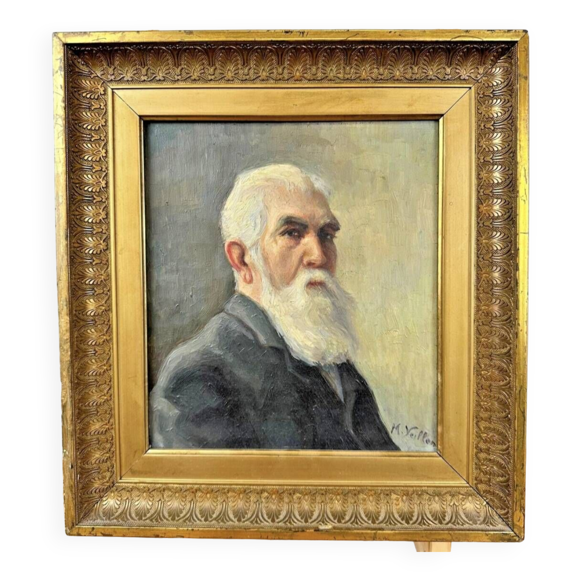 Oil on canvas of a portrait "Mr. Veillon"