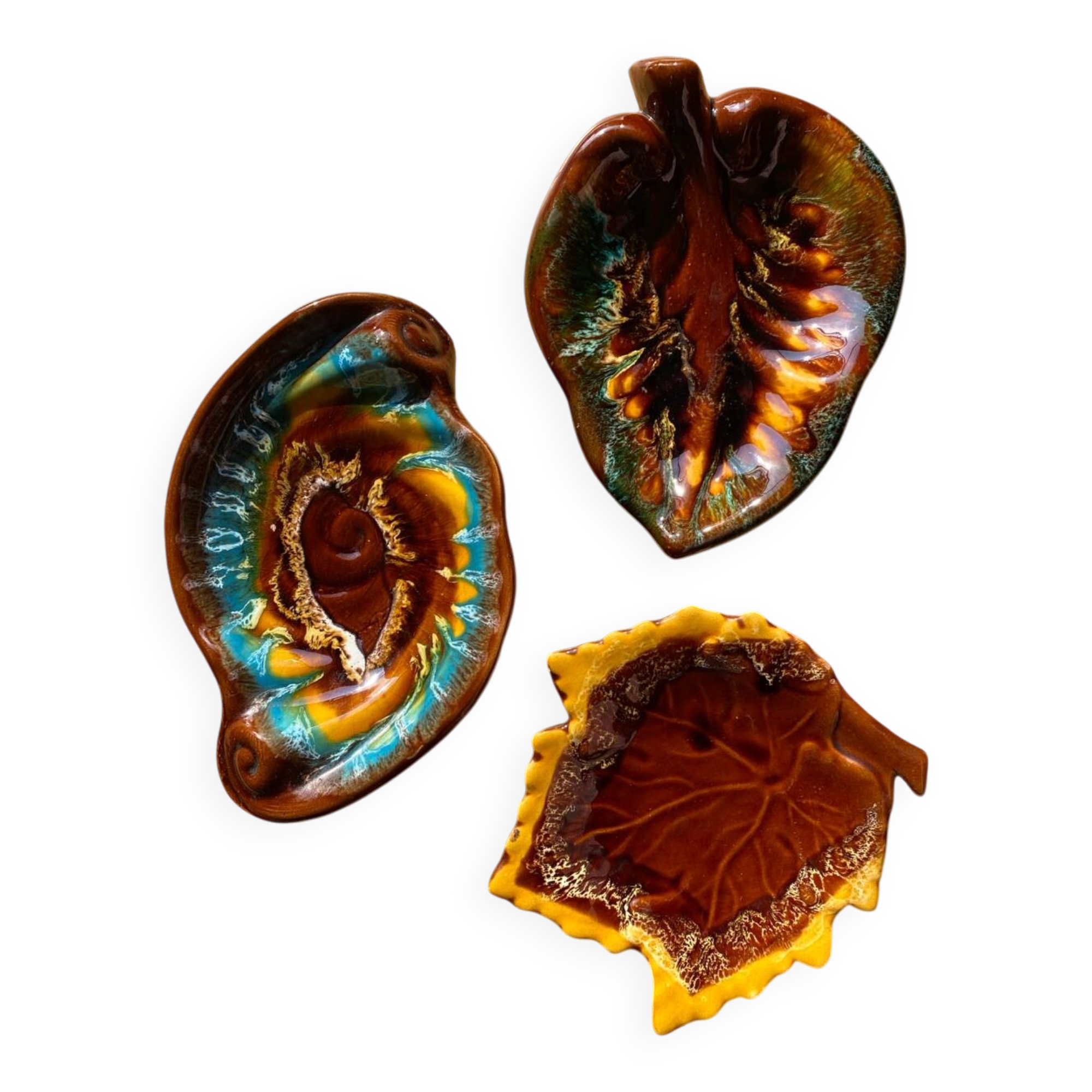 Set of 3 ceramic catchalls from Vallauris