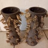 Pair of ethnic style terracotta vases