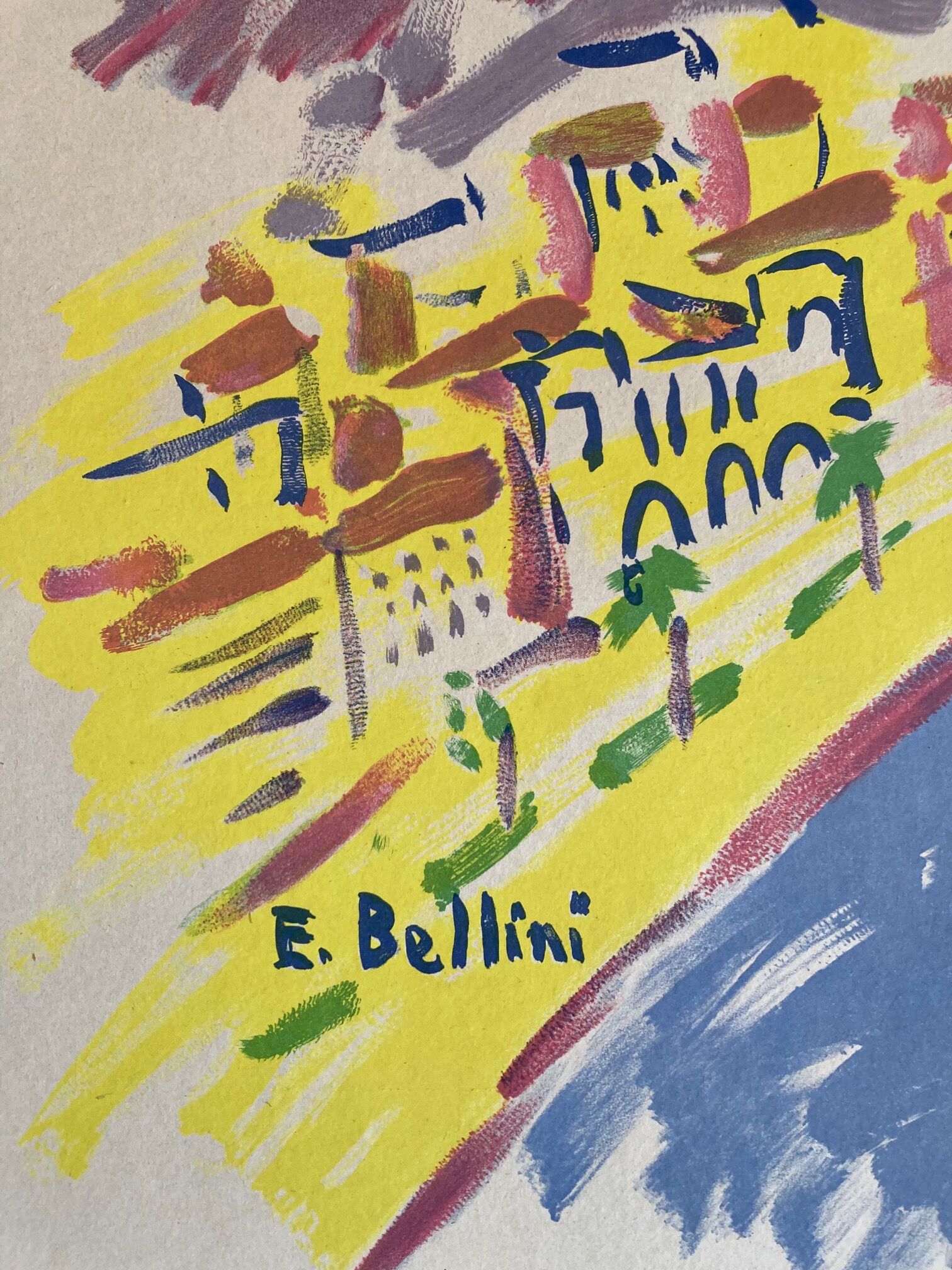 superb poster litho 50 tourism nice thermal 79 x 120 cm canvas of bellini