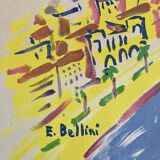 superb poster litho 50 tourism nice thermal 79 x 120 cm canvas of bellini