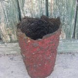 Brutalist bronze vase