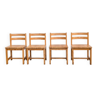 Chaises en pin scandinave, lot de 4