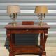 Console époque Restauration, style  Charles X en noyer avec marbre griotte