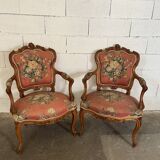 Pair of convertible armchairs
