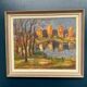 Original Swedish Oil on Panel – “Autumn Landscape” by Skänstod – Dated 1948