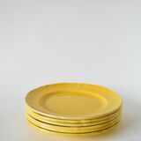 Set of 6 Badonviller lemon yellow dinner plates, 1960