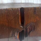 Brutalist solid oak side table – 40s/50s