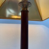 Large teak and bronze lamp from the 1970s