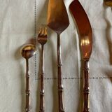 16 Bamboo nickel bronze dessert cutlery