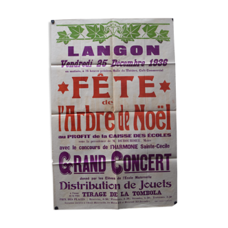 Poster "Christmas Tree Party" - Langon - 1936