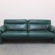 Green leather 3-seater 'DS-70' sofa by De Sede, 1980s