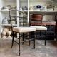 Napoleon III chair in blackened wood and beige fabric