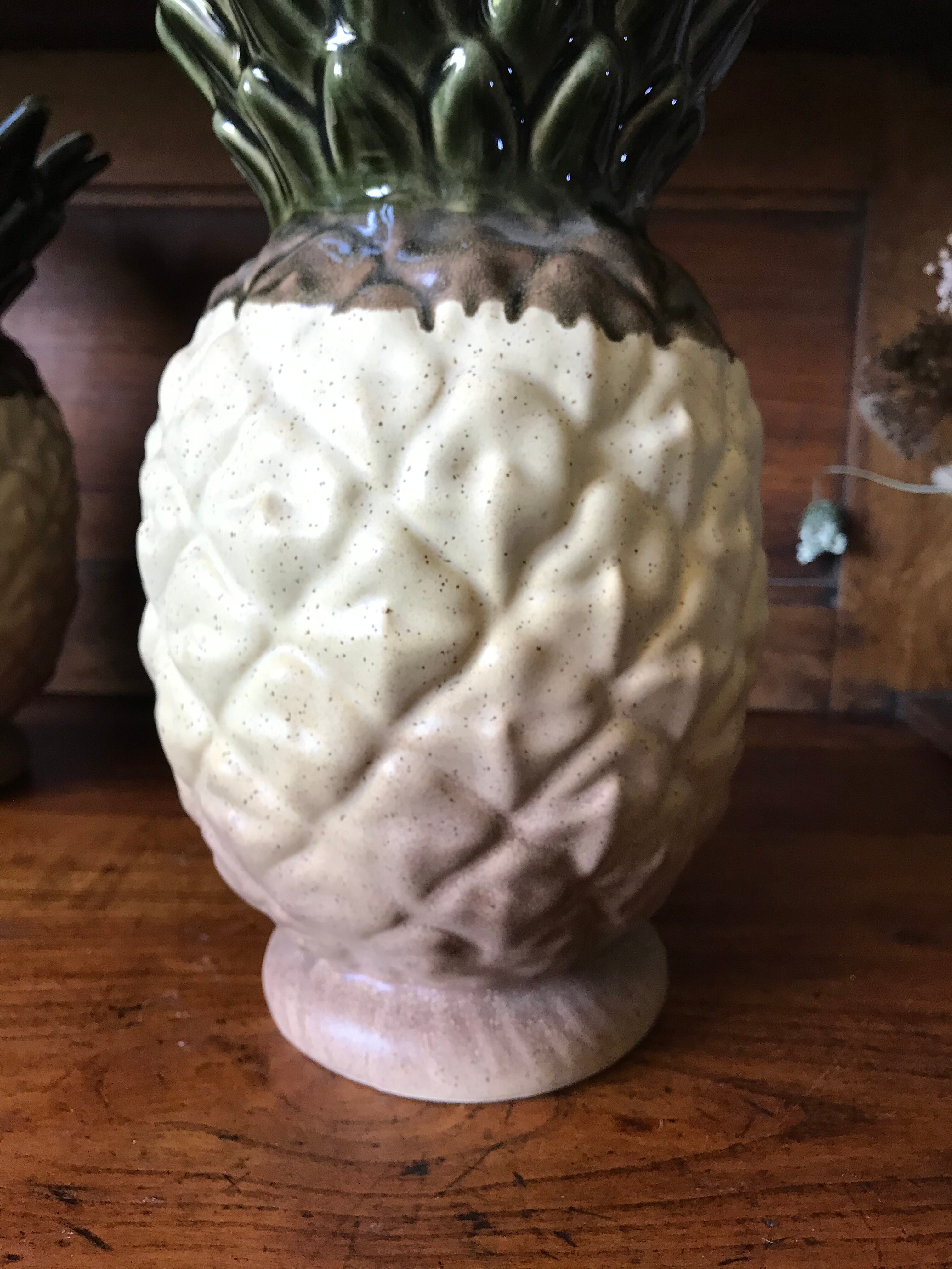 Pair of Rhoda stoneware pineapple vases