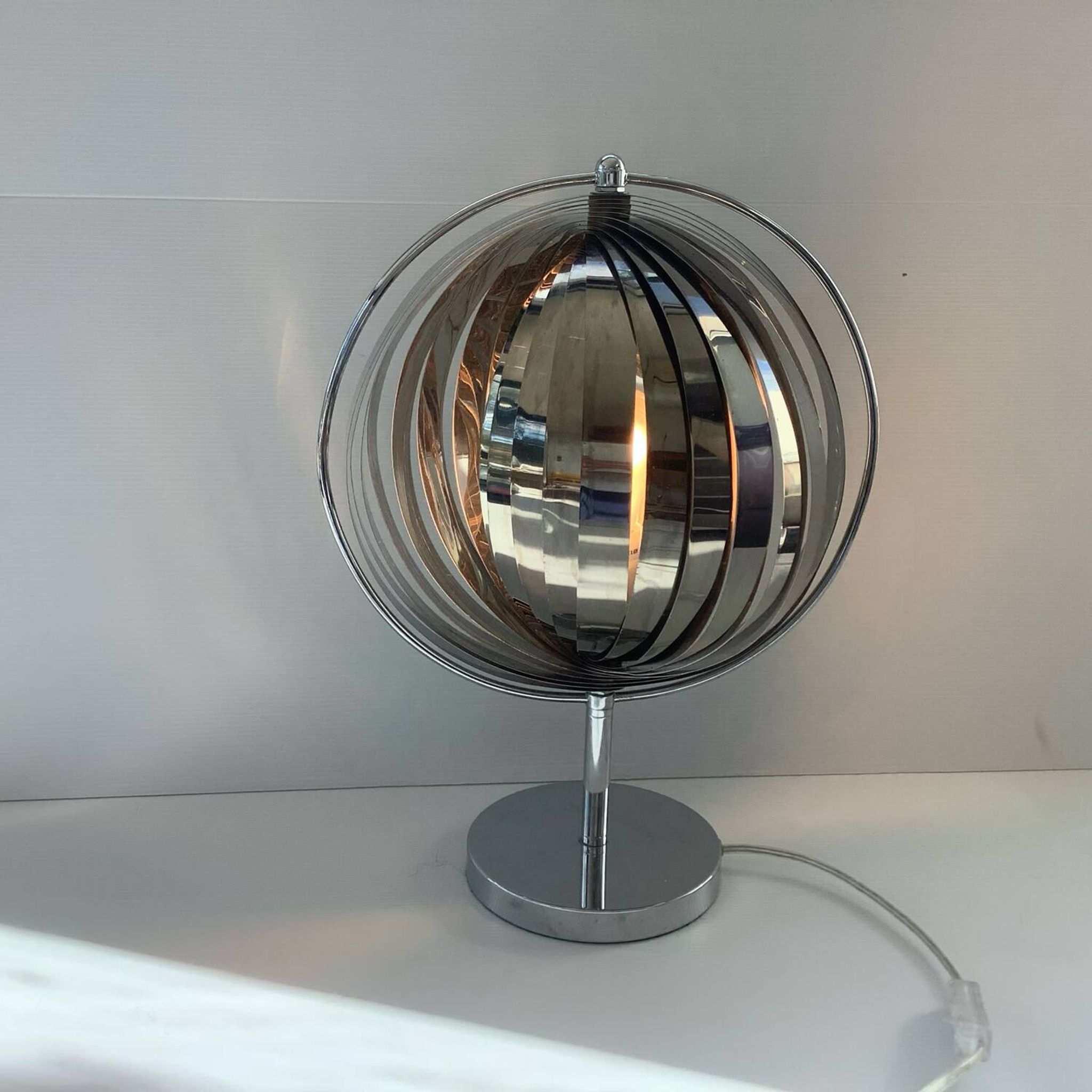 Moon Kare Designer Lamp 80’s Chrome Vintage Inspiration Vernon Panton