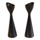 Pair of vintage Scandinavian wooden candle holders
