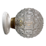 Vintage moulded glass wall or ceiling light globe