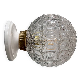 Vintage moulded glass wall or ceiling light globe