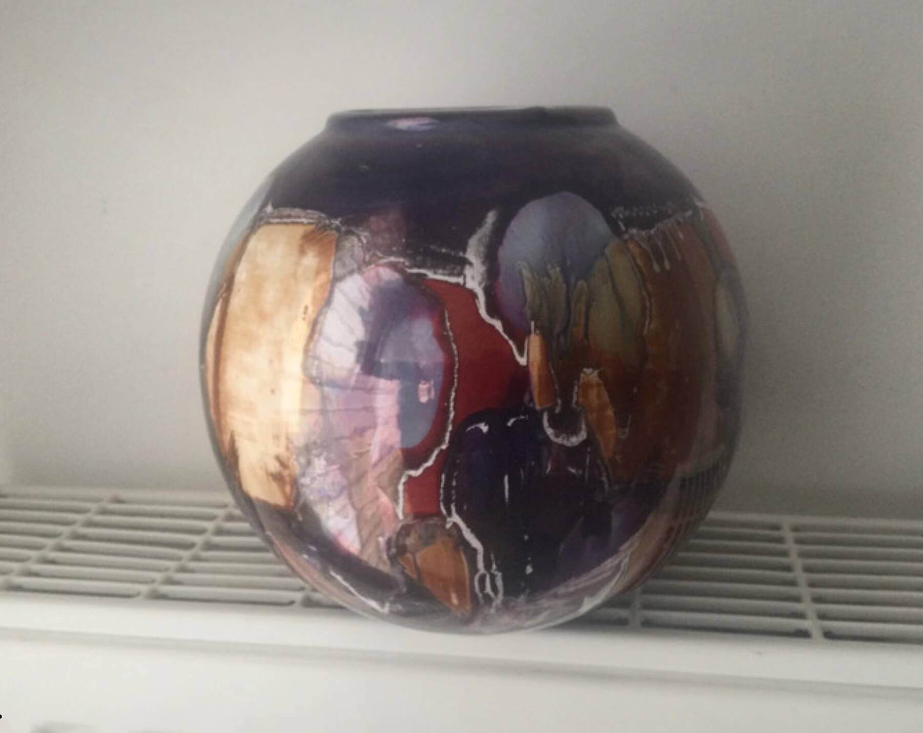 Painted ceramic vase S.E.C Italy