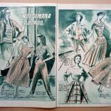 A vintage illustration, women's fashion, 1940