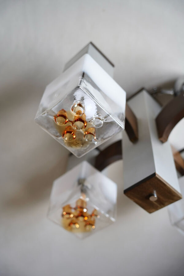 Lustre cubique Gaetano Sciolari pour Mazzega