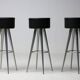 Ensemble de trois tabourets de bar par Maurizio Peregalli pour Zeus Noto.