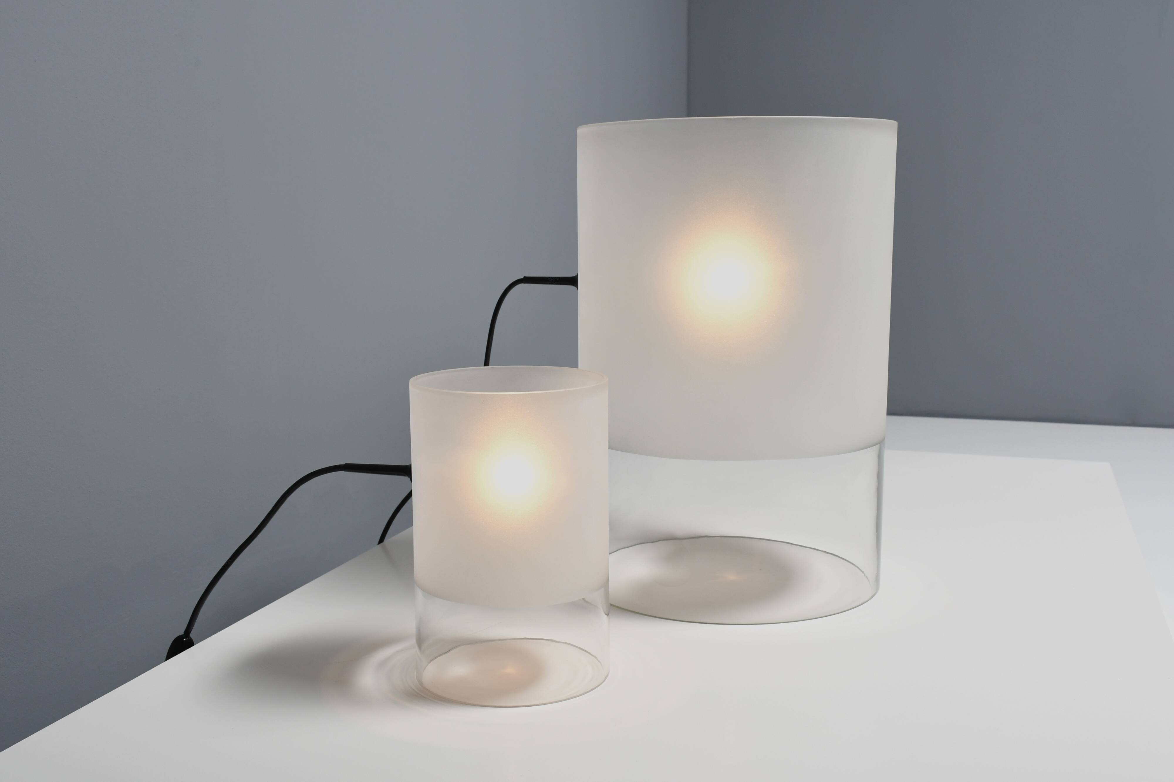 Set of Fontana Arte ‘Fatua' Glass Table Lamps by Guido Rosati, Italy 1972