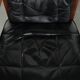 Black leather set of 4 Art Deco design dining chairs with armrests