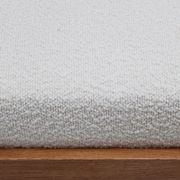 Brutalist Style Bench with Solid Oak Pyramid Bases and Ivory Bouclé Upholstery