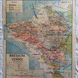 Hatier Kaeppelin school map poster n°10 Brittany Vendée