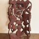 Ancient Carved Wall Panel Deity Wood Thailand Burma Myanmar