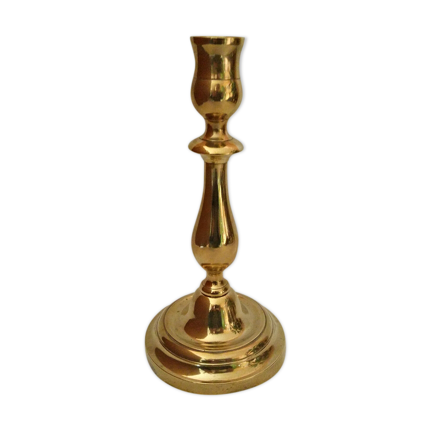 Candle holder torch copper brass gilded nineteenth century