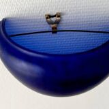 Sconces, signed, in satin blue glass paste from the 1930s
