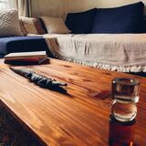Table basse en bois et laiton