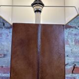 Leather-covered lamp from the 1990s Ht 70 cm