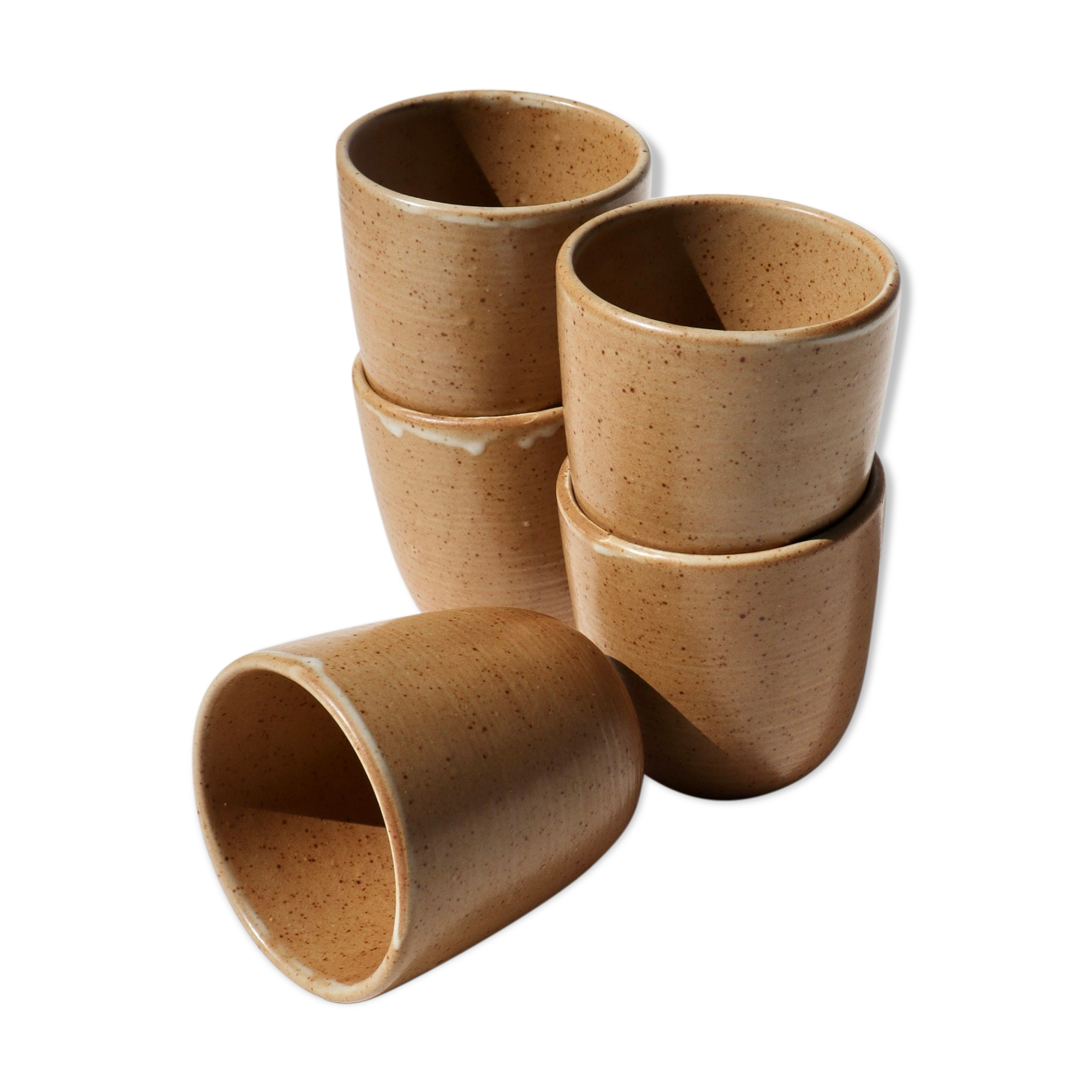 5 tasses en grès moucheté Grès Village