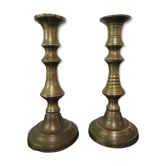 Pair of brass candlesticks