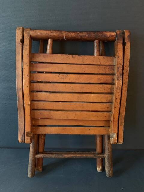 Small old folding wooden chair, 1940