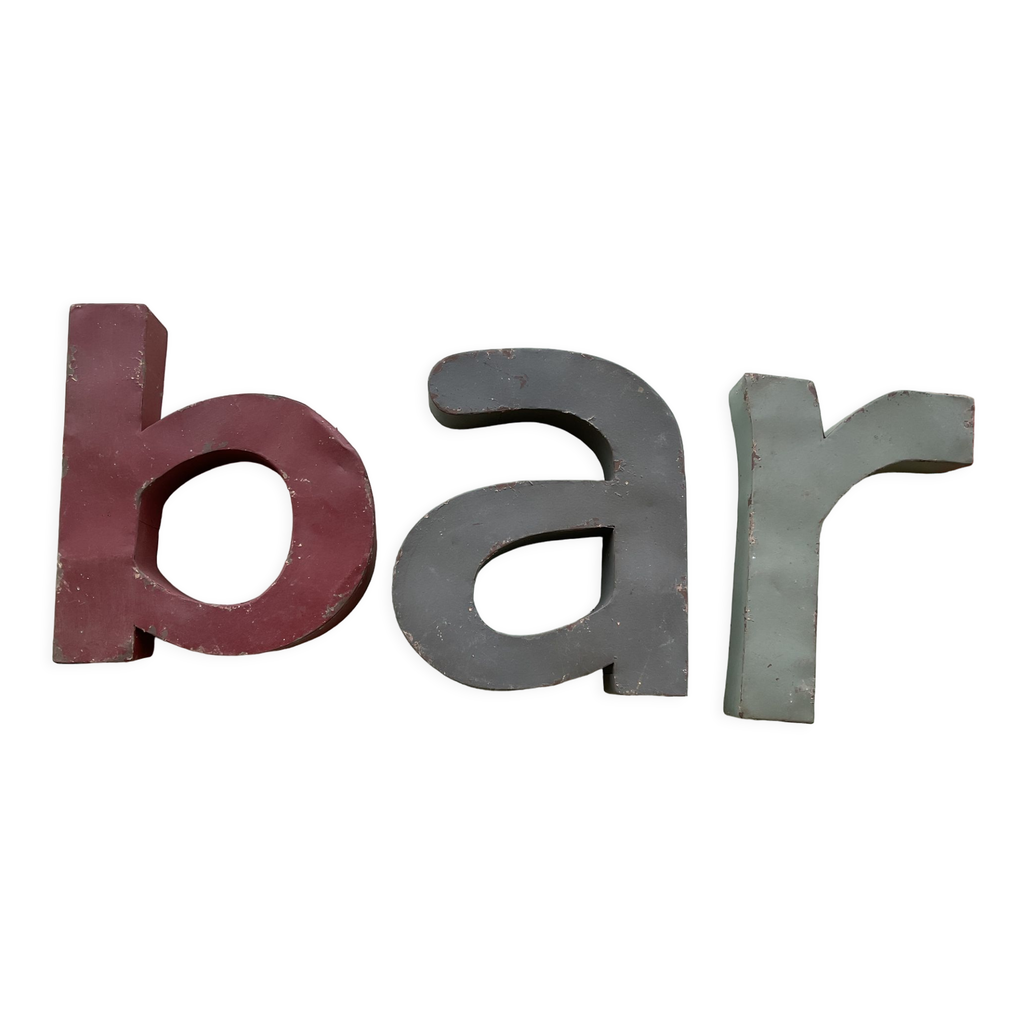 BAR metal letters