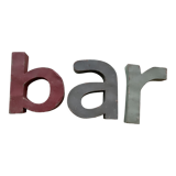 BAR metal letters