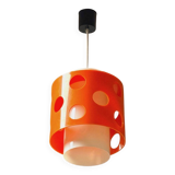 Suspension Space Age en polycarbonate orange et blanc, années 1970