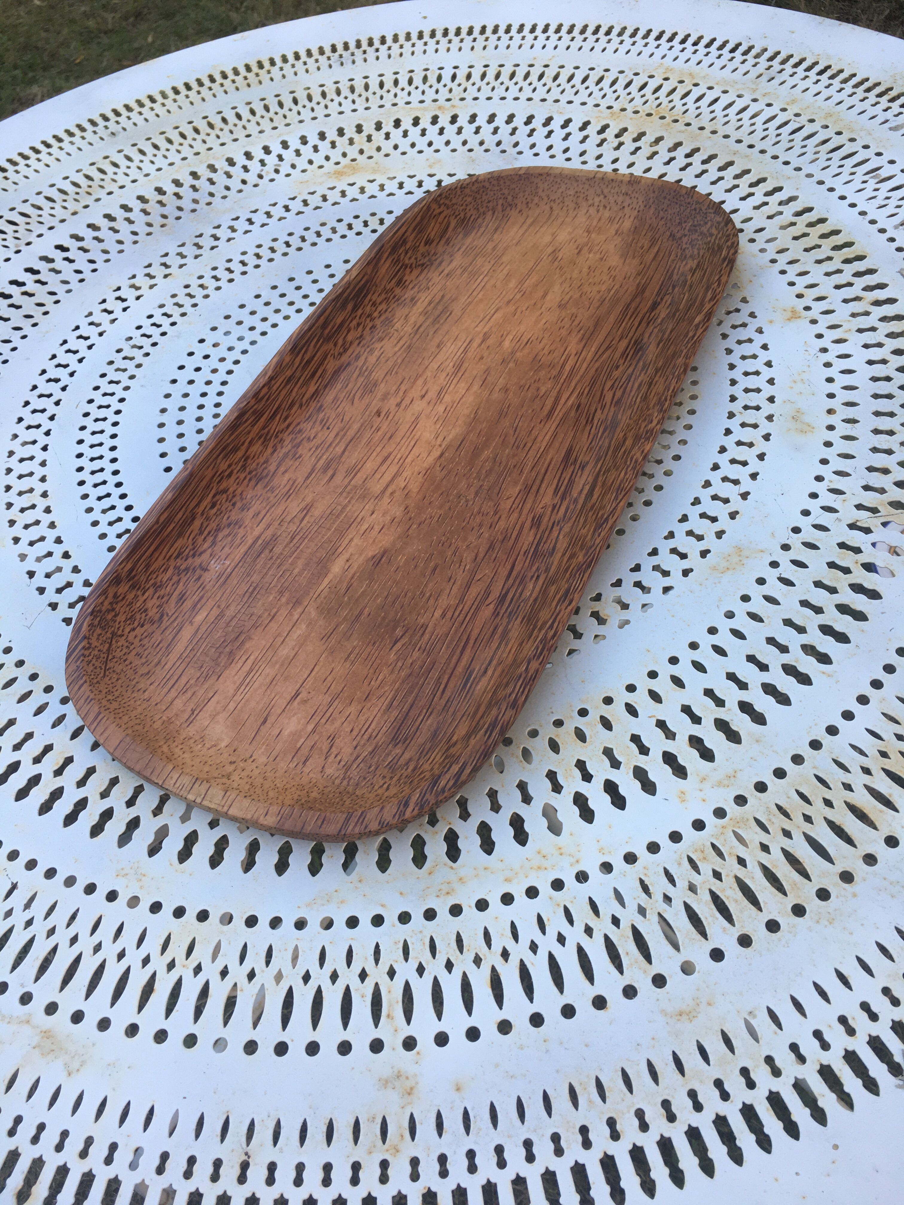 Wooden presentation dish coconut tree