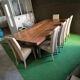 Set of 6 Italian chairs in two-tone leather