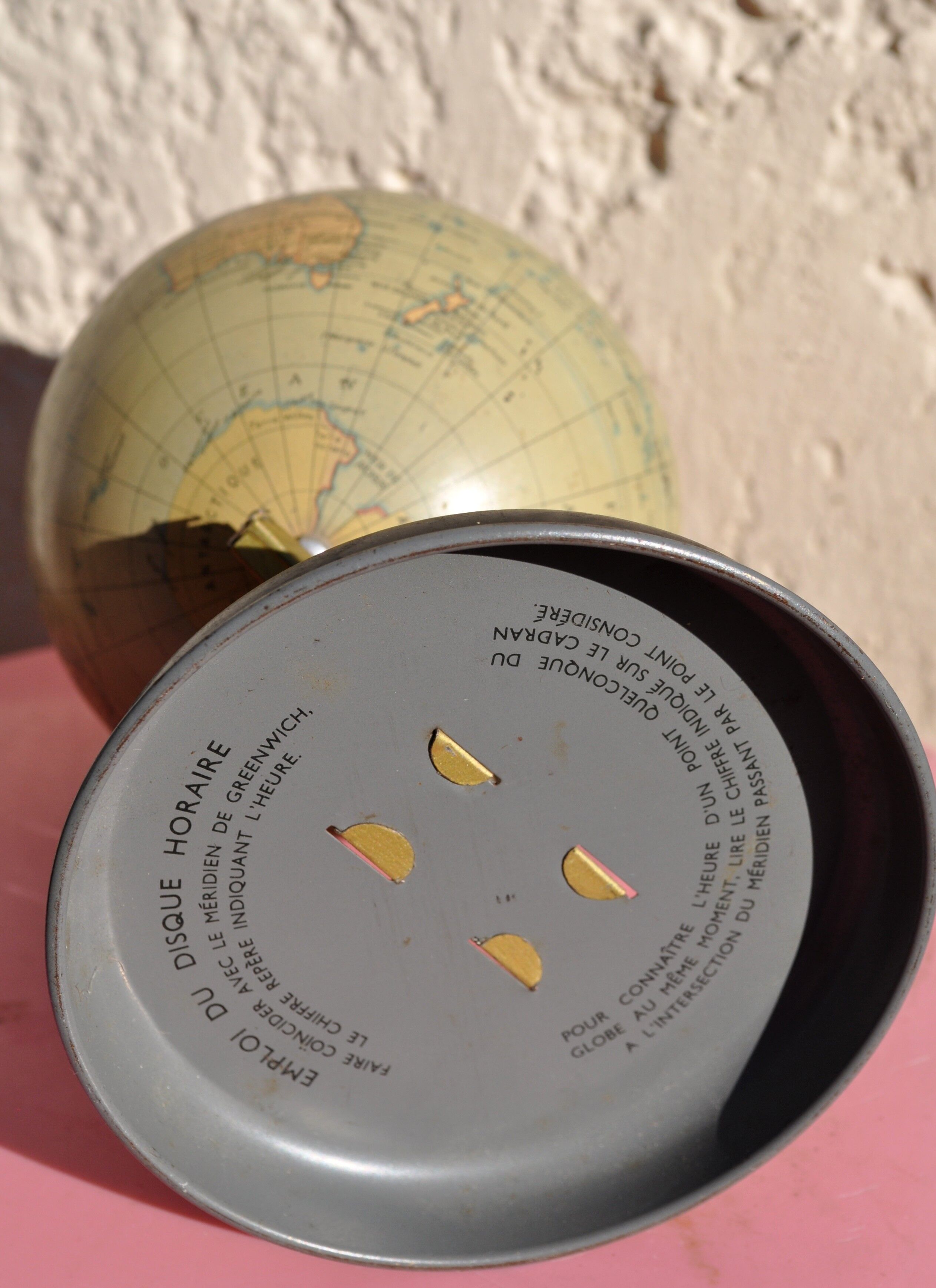 Small vintage metal globe