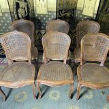 Suite of 6 Louis XV style chairs in canning