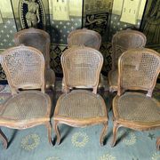 Suite of 6 Louis XV style chairs in canning