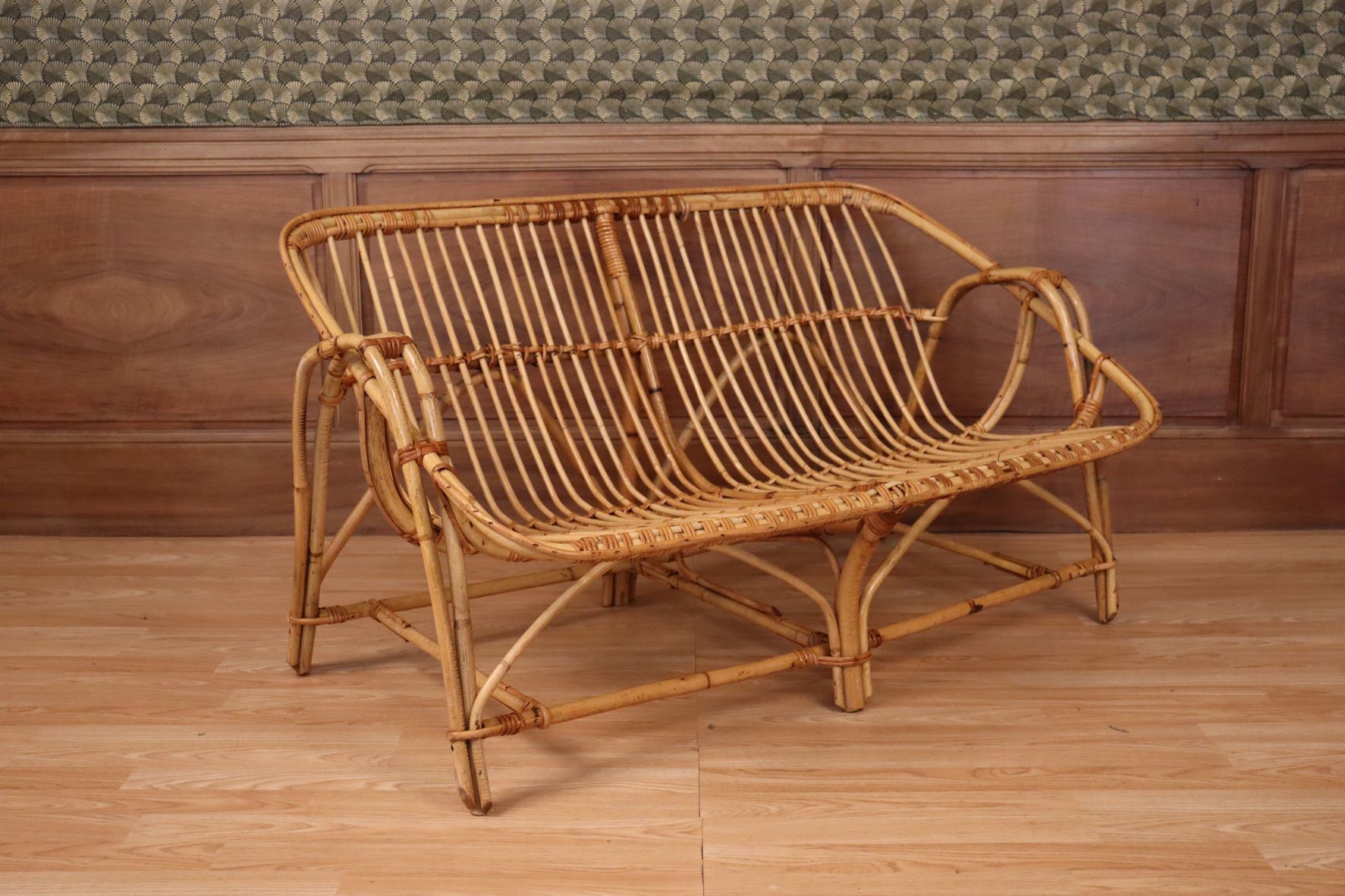 Rattan bench