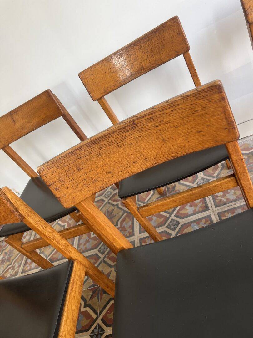 'Abstracta' set of 6 dining chairs – Jos De Mey for Van den Berghe – Pauvers